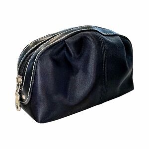 Estee Lauder Black Faux Leather Cosmetic Case | Travel Makeup Pouch Zip | NWOT